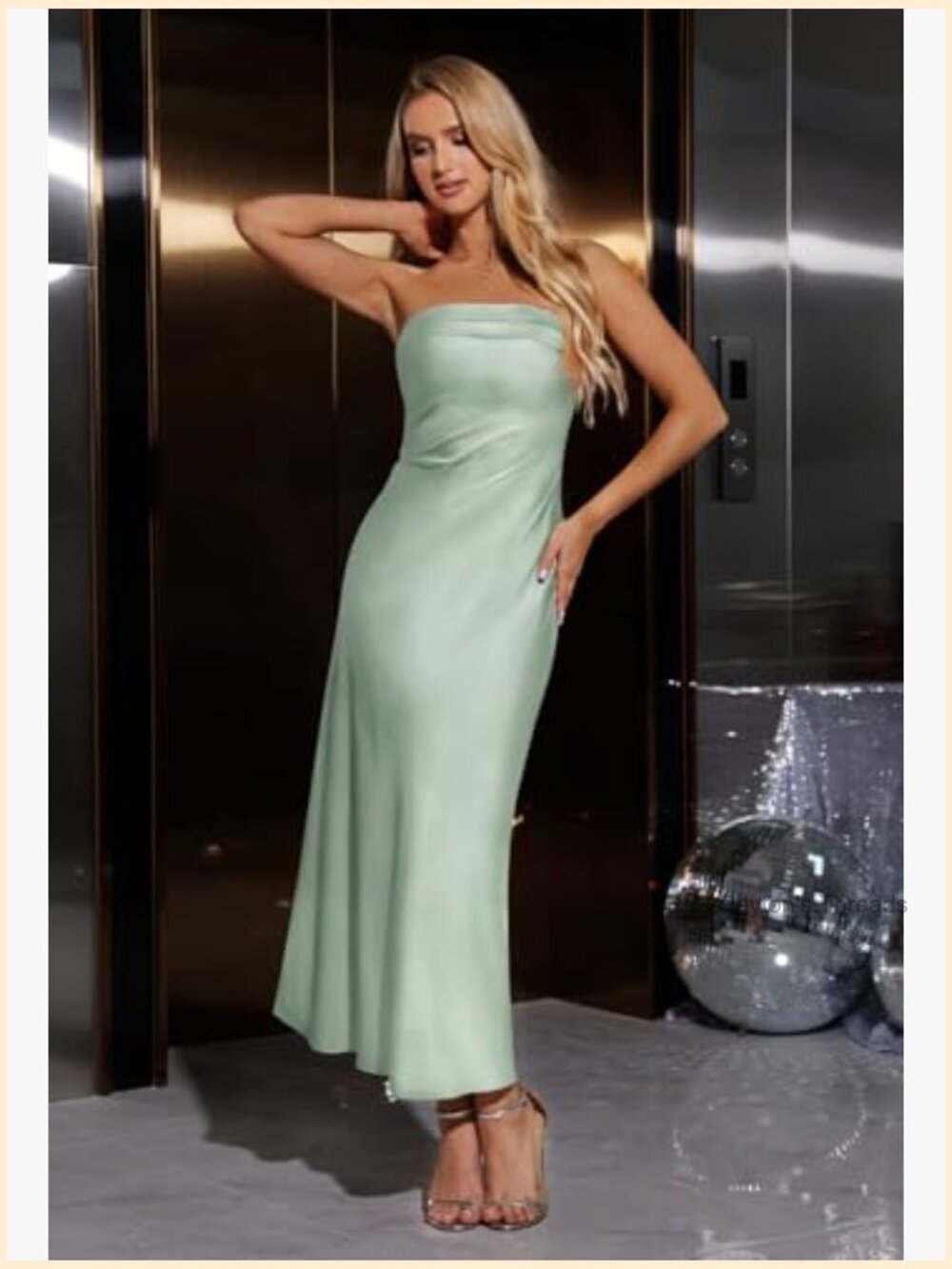 Women's Satin Strapless Bodycon Maxi Dress 2026 Backless Tube Wedding Guest - Picture 3 of 7